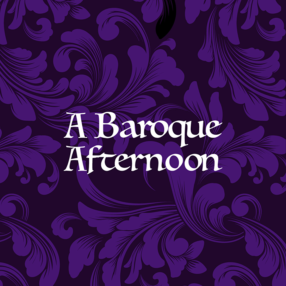 A Baroque Afternoon text on patterned background