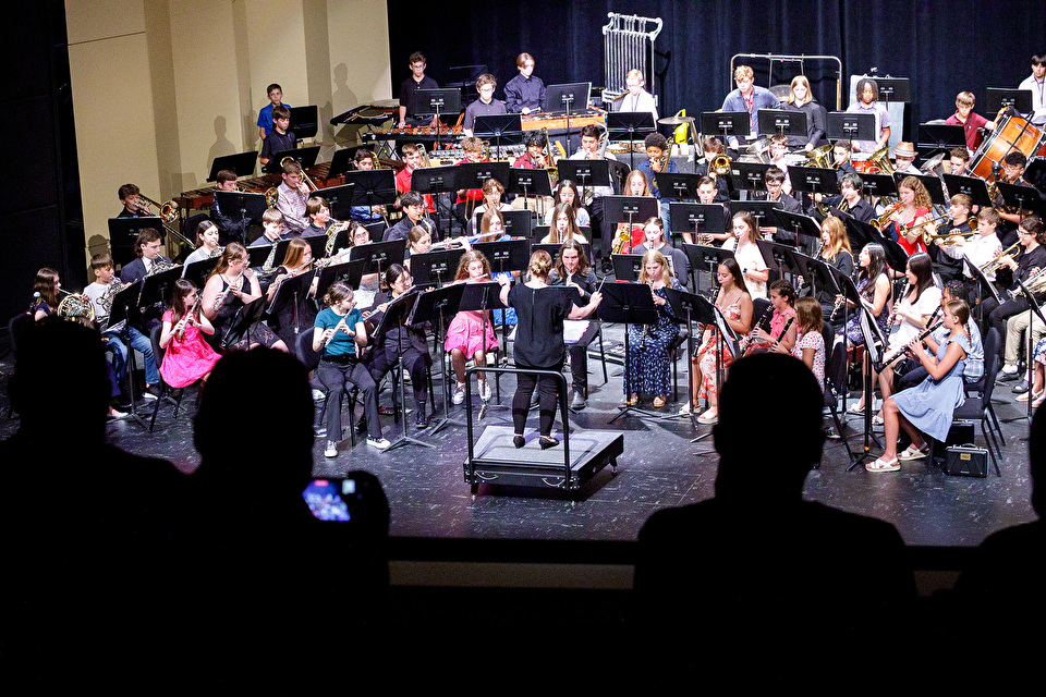 Band camp concert performance on Turner Auditorium stage