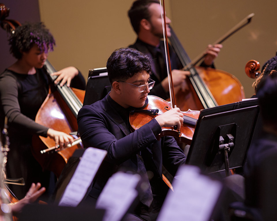 Musicians playing on stage