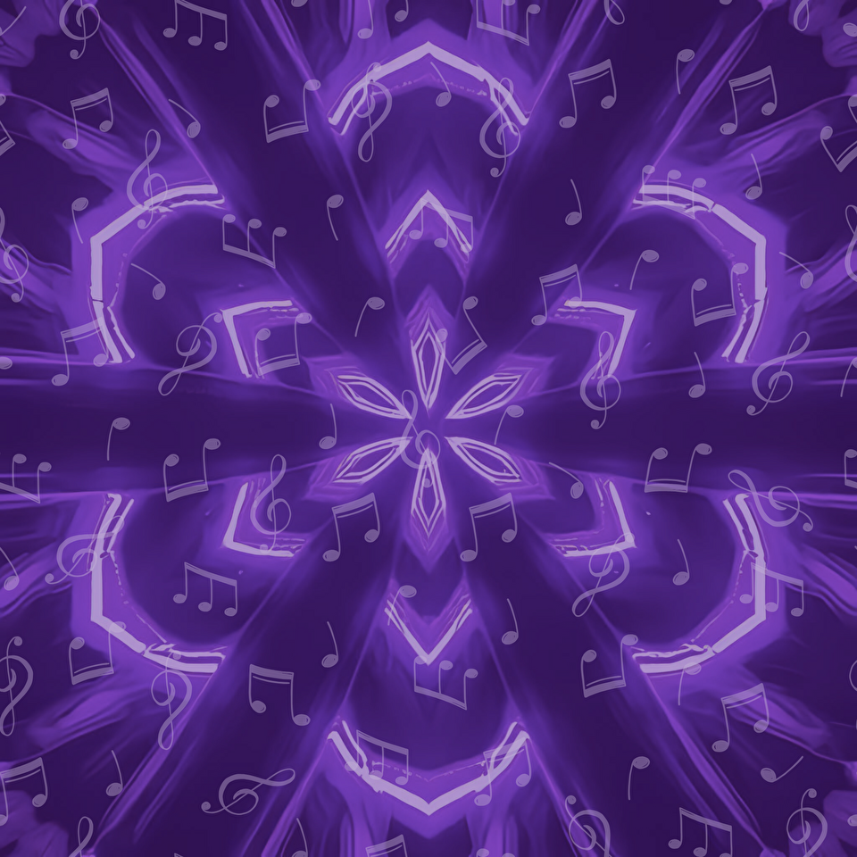 Kaleidoscope image with music notes